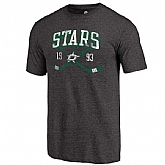 Dallas Stars Fanatics Branded Black Vintage Collection Line Shift Tri Blend T-Shirt